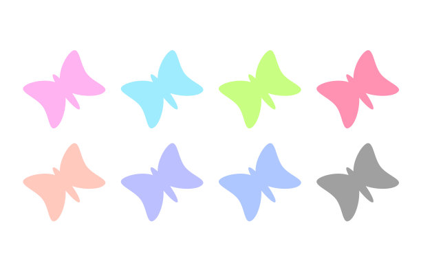 平面设计蝴蝶彩色图标元素图片下载