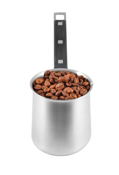 咖啡豆在cezve钢图片下载