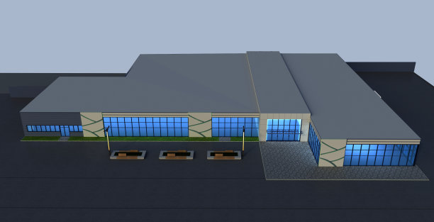 3d渲染外部商场，外部可视化，3d插图图片下载
