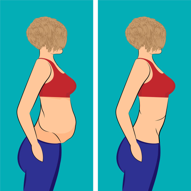 胖和苗条的女孩前后图片下载