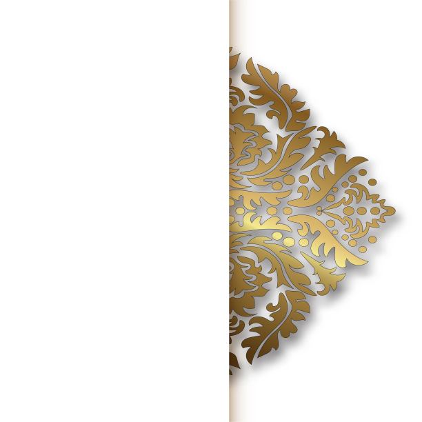 白色矢量大马士革复古金色图案。向量eps 10。图片下载