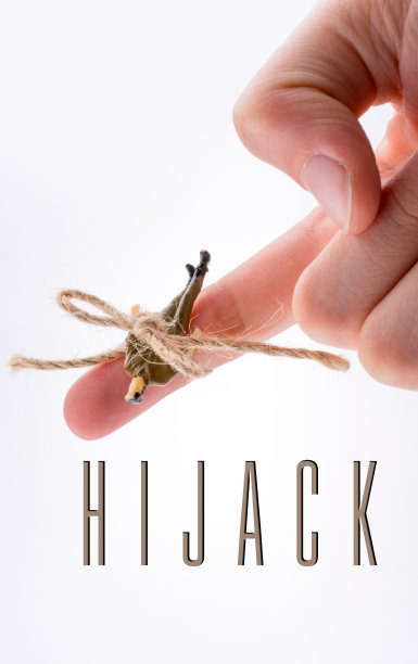 男子形象绑在手上手指作为劫持概念图片下载