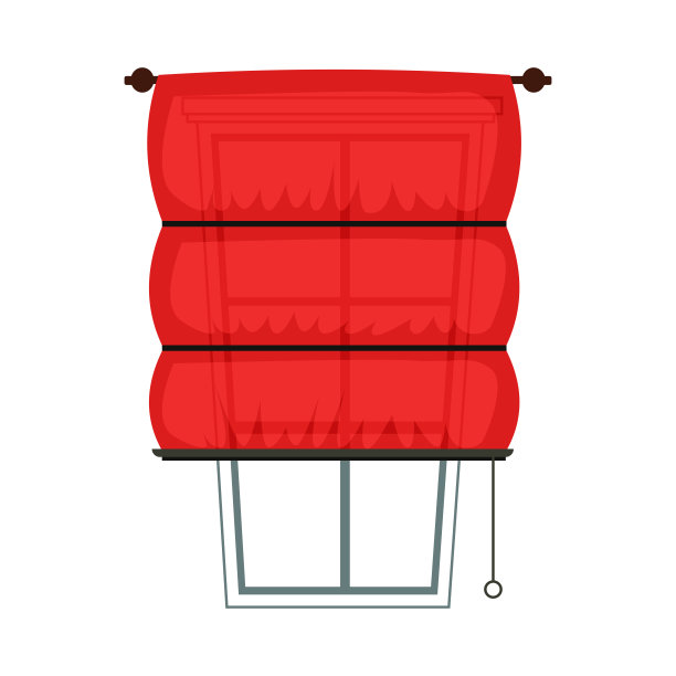 红色直帘插图图片下载