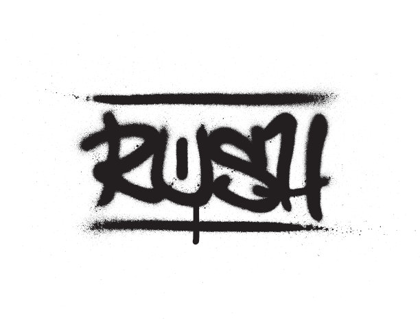 涂鸦标签rush喷黑漏白图片下载
