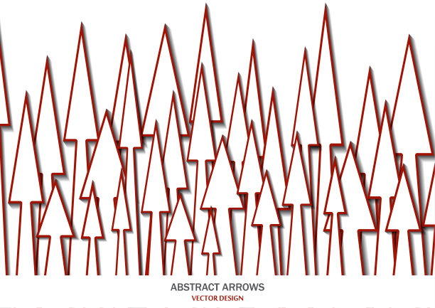 许多带有描边和阴影的白色箭头。箭头。现代的几何设计。创造性的商业模板。矢量图图片下载