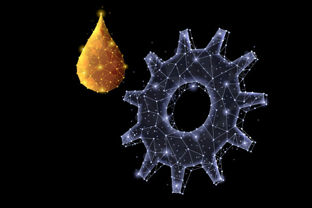 齿轮的抽象多边形光图片下载