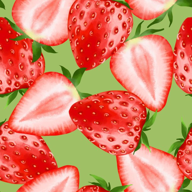 草莓。无缝模式图片下载