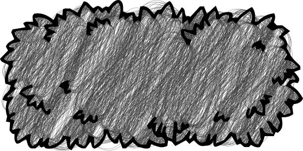 单色铅笔风格草的草图图片下载