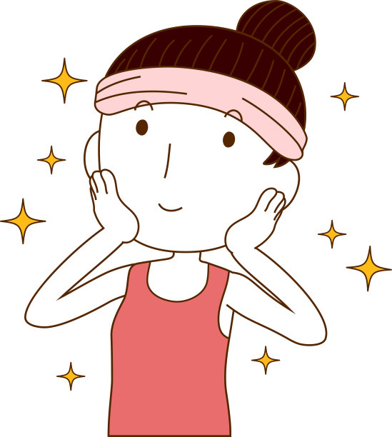 插图一个可爱的女士谁是洗脸图片下载