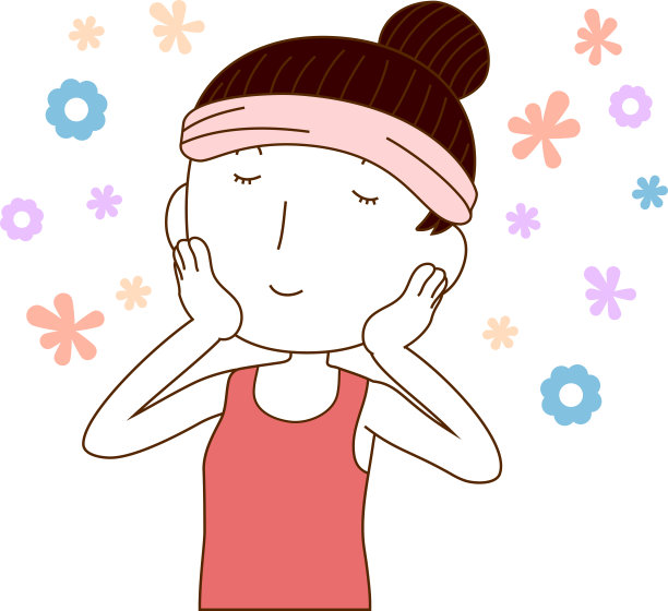 插图一个可爱的女士谁是洗脸图片下载