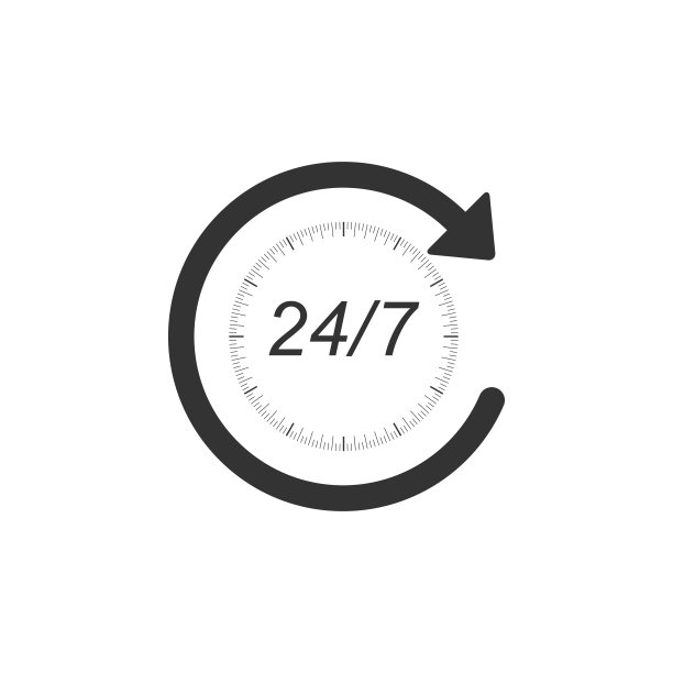 24/7全天候营业图标图片下载