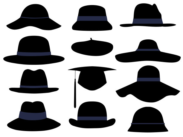 时尚女孩的帽子孤立在白色的背景图片下载