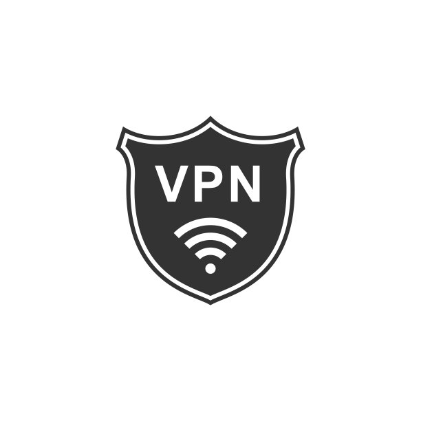 带有VPN和WiFi无线网络符号的盾牌图标图片下载