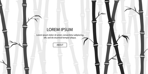 绿色的竹子背景。亚洲森林。中国文化。传统的植物。标题，横幅，卡片或小册子的美丽模板。简单美丽的设计。平面风格矢量插图。素材图片