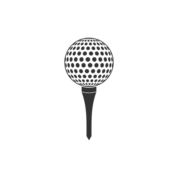 高尔夫球在tee图标孤立。平面设计。矢量图图片下载
