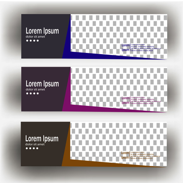 抽象几何设计横幅网页模板。横幅网站设计矢量模板图片下载