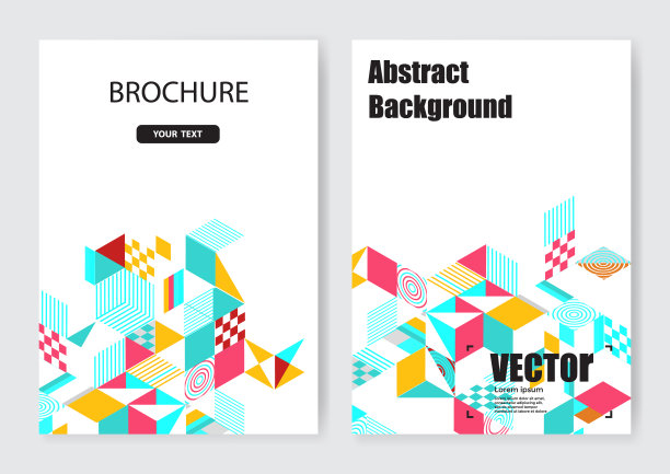 宣传册传单，封面模板，抽象彩色几何背景图片下载