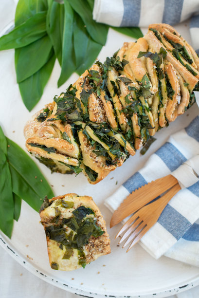 野生大蒜面包图片下载