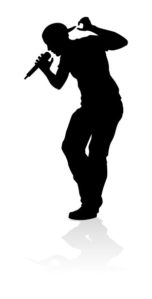 流行乡村歌手或摇滚明星剪影图片下载