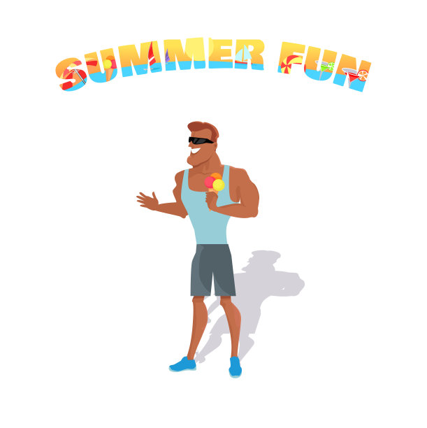 人们在白色背景上放松夏天图片下载