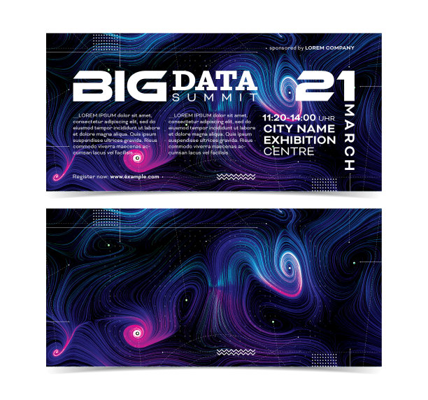 大数据聚会传单模板。图片下载