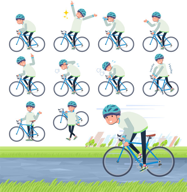 平型瘦裤男子公路自行车图片下载