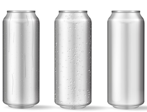 带有水滴的真实铝罐图片下载