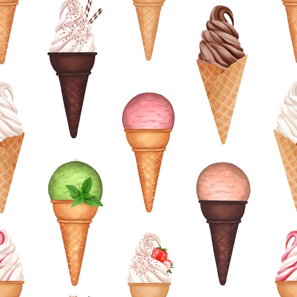无缝图案与冰淇淋图片下载