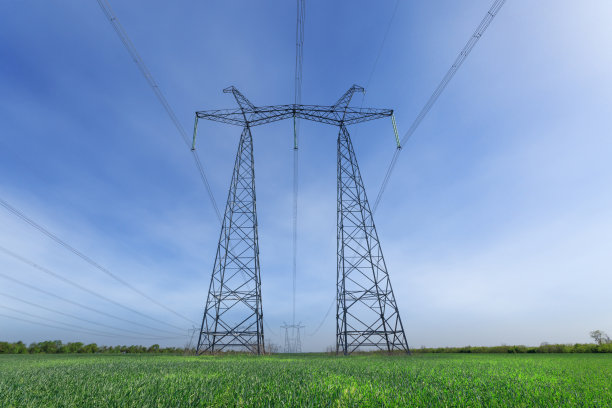 电力线夏季景观图片下载
