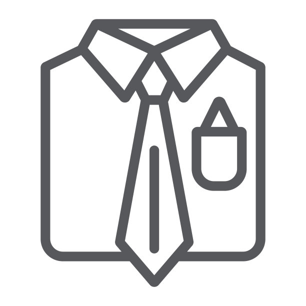 商务套装线条图标、男式服装、男式套装标志、矢量图形、白色背景上的线性图案。图片下载