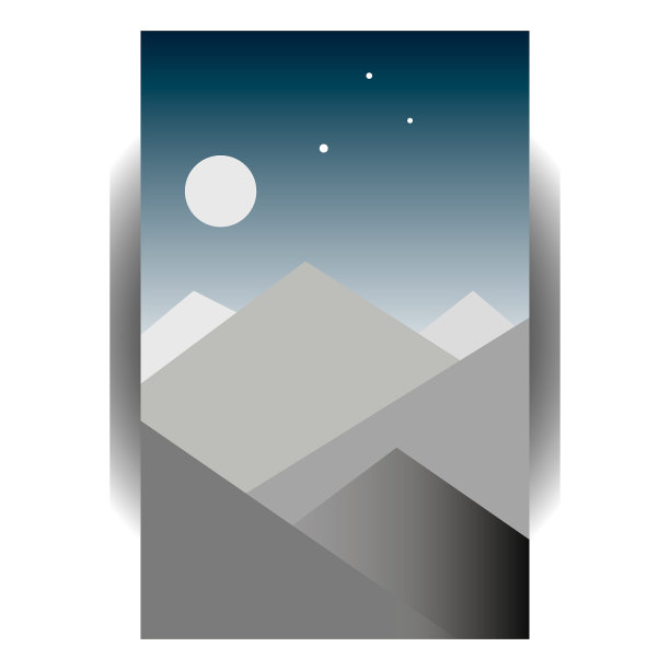 月亮和山。向量-说明图片下载