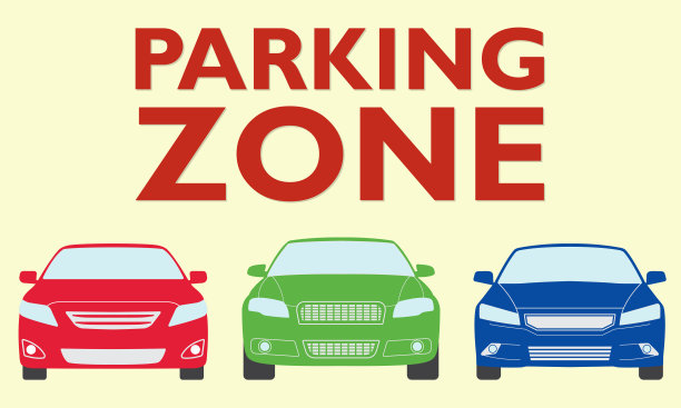 停车区域的设计。彩色汽车的矢量插图。图片下载
