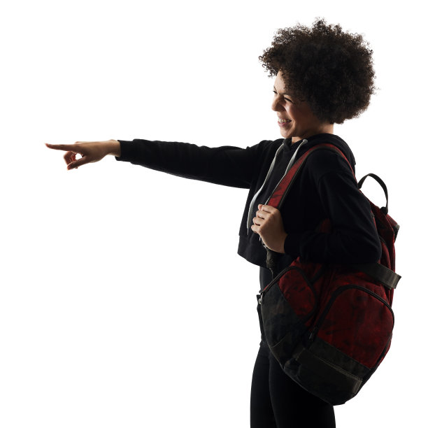 年轻的少女女人的影子嘲笑剪影iso图片下载