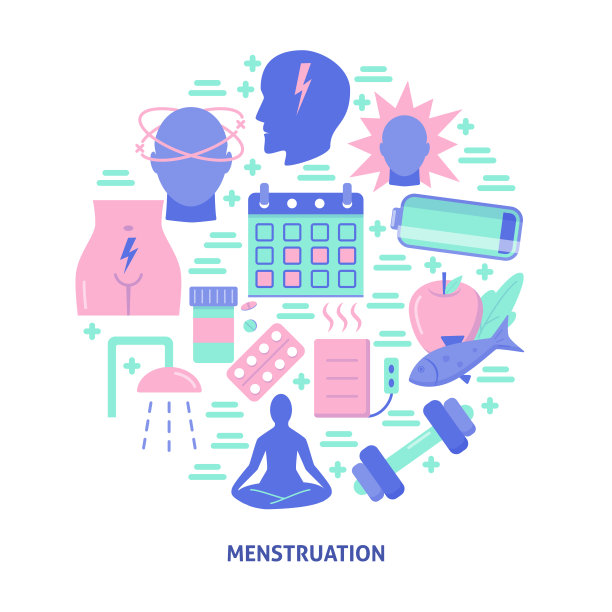 扁平化风格的月经圆概念横幅图片下载