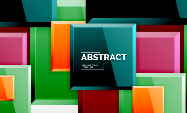 方形抽象背景，光滑的几何设计图片下载