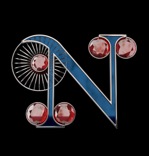 宝石字母- 3D渲染图片下载