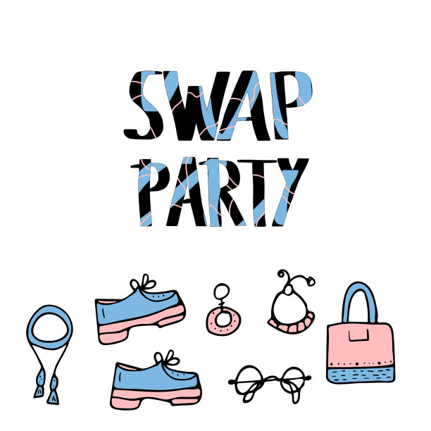 交换hanwritten刻字。向量概念设计。图片下载