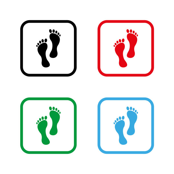 足迹-颜色矢量图标图片下载