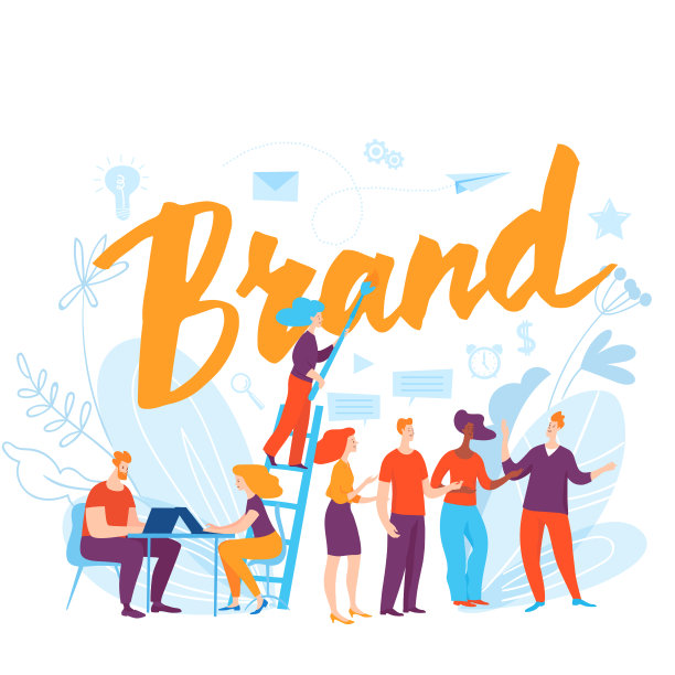 矢量概念商业插图与卡通工作人员。品牌说明。图片下载