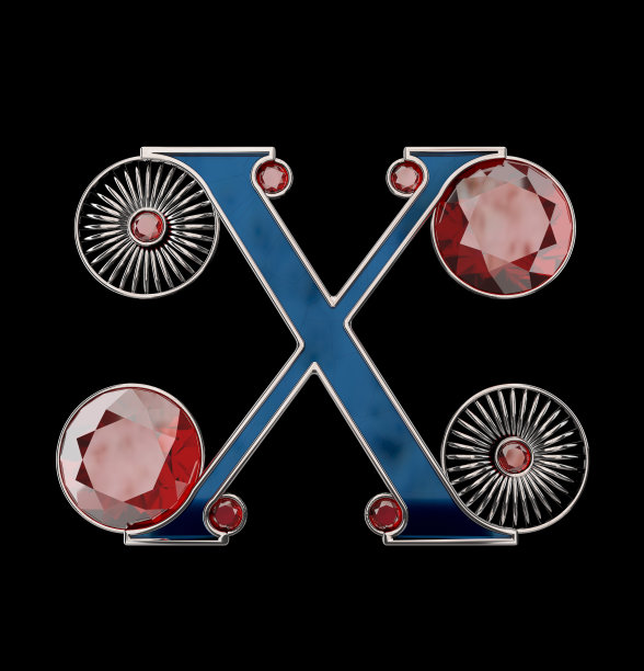 宝石字母- 3D渲染图片下载