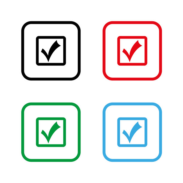 检查标记-颜色矢量图标图片下载