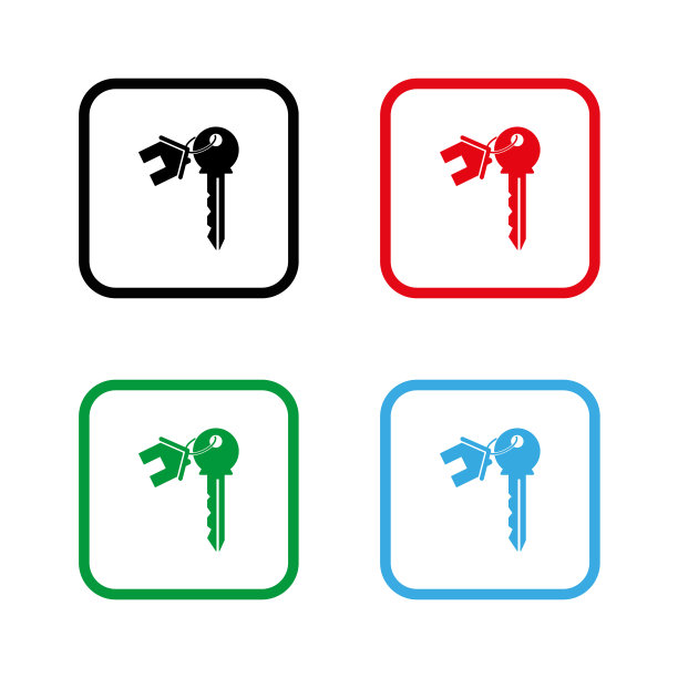 房子的键-颜色矢量图标图片下载