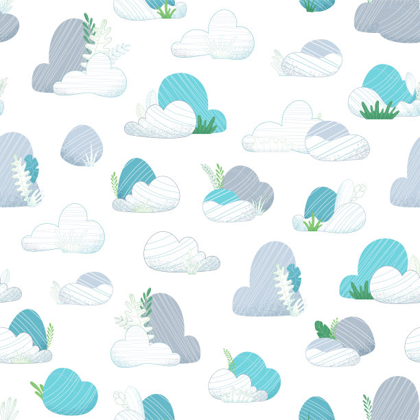 矢量无缝模式的岩石。素材图片