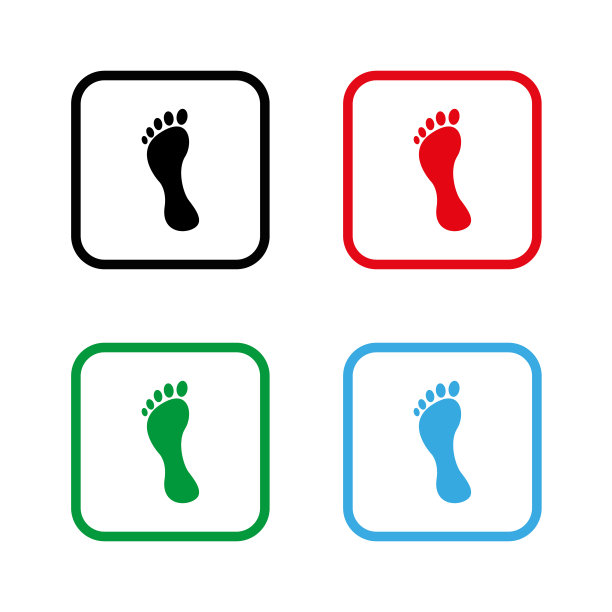 足迹-颜色矢量图标图片下载