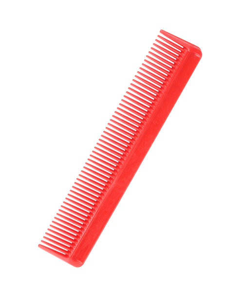 红色的梳子孤立图片下载