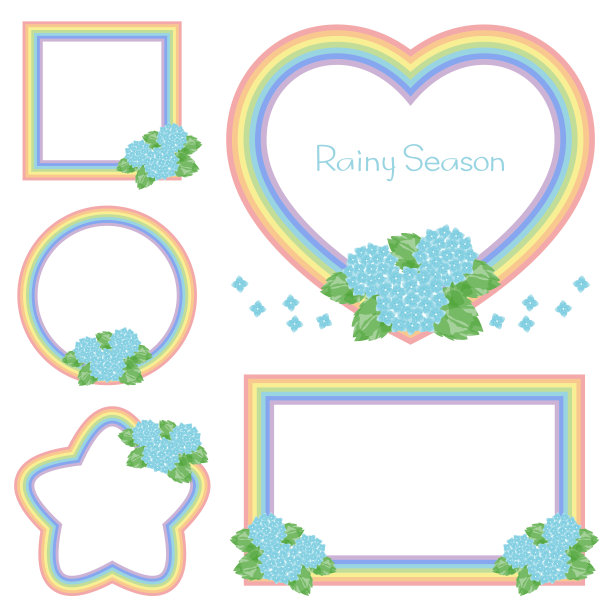 水彩绣球花框架图片下载