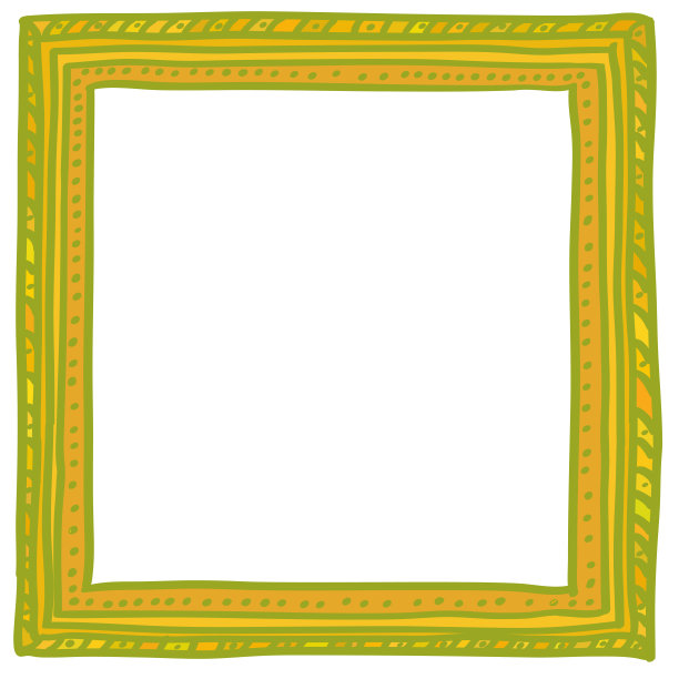 金色的涂鸦框架。广场的名片。图片下载