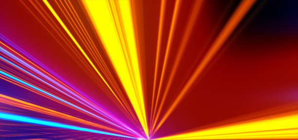 几何背景。移动的能量。复古的霓虹灯的颜色。彩色的背景。霓虹灯。橙色和蓝色。图片下载