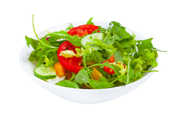 新鲜蔬菜沙拉盘，隔离图片下载