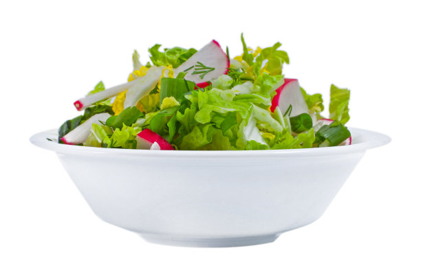 新鲜蔬菜沙拉盘，隔离图片下载